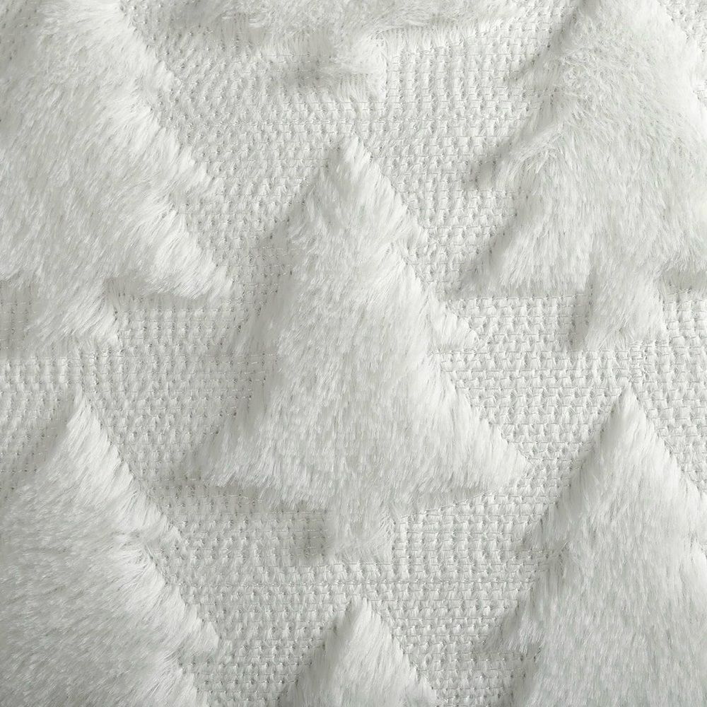 Christmas Tree Throw Pillow Covers 18” Set 2 Soft Plush Farmhouse Holiday White - Picture 2 of 7